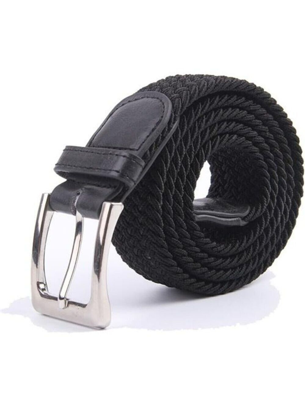 Stretch Woven Canvas Belt Multicolor Braided Elastic Belt for Men Women Unisex